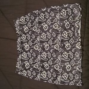 Shein size L black and white mushroom skirt